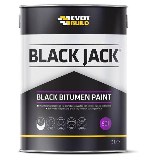 EverBuild 901 Black Jack - Black Bitumen Paint - 5 Litre